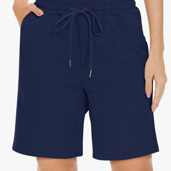 TARSE Women's Bermuda Shorts Long Cotton Loose with Pockets Knee Length Size XXL - Picture 1 of 6